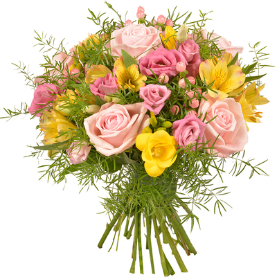 Bouquet jaune et rose de Printemps Bouquet jaune et rose de Printemps