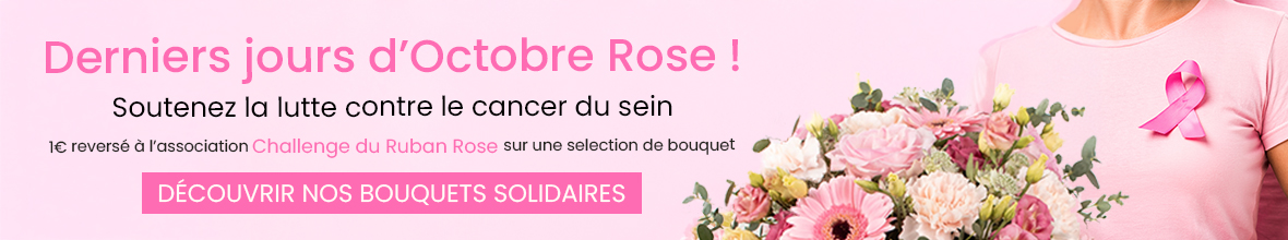 octobre rose : 1€ reversé au challenge du ruban rose par bouquet acheté