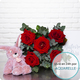  Grandes roses rouges 5t + 1 doudou lapin