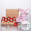 Boîte Rouge Coeurs et doudou lapin