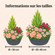 Composition de plantes Bosquet pour cimetière, conifère et fleurs roses en coupe extérieure