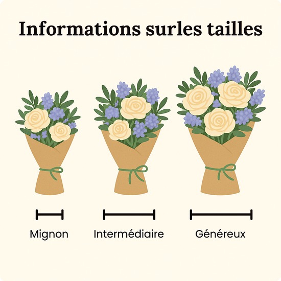 Bouquet dans les tons bleus et crème