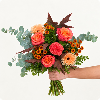 Bouquet Ambre, tons chauds d'automne, livré en 3h