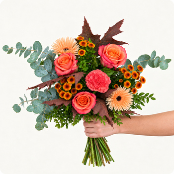 Bouquet Ambre, tons chauds d'automne, livré en 3h