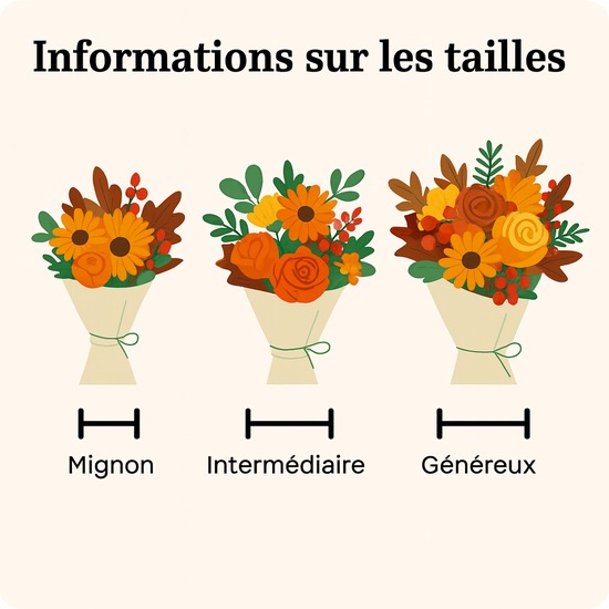 Bouquet Ambre, tons chauds d'automne, livré en 3h