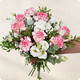 Bouquet Belle Journée composé d’œillets bicolores rose et blanc, fleurs fraîches en camaïeu doux
