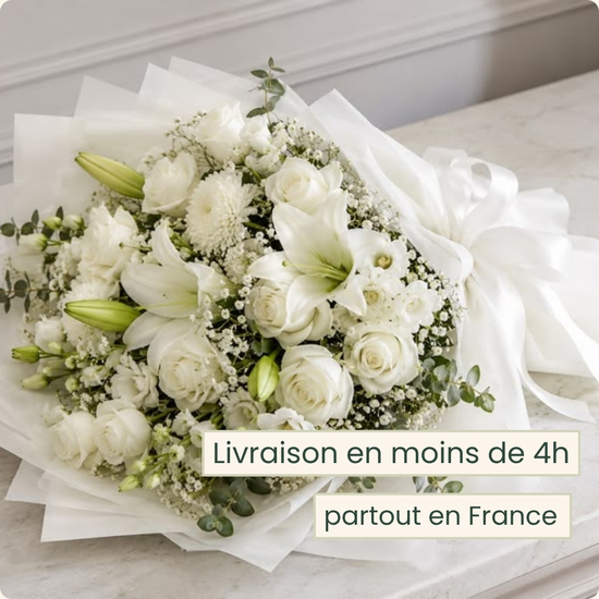 Bouquet Blanc – Bouquet de deuil élégant