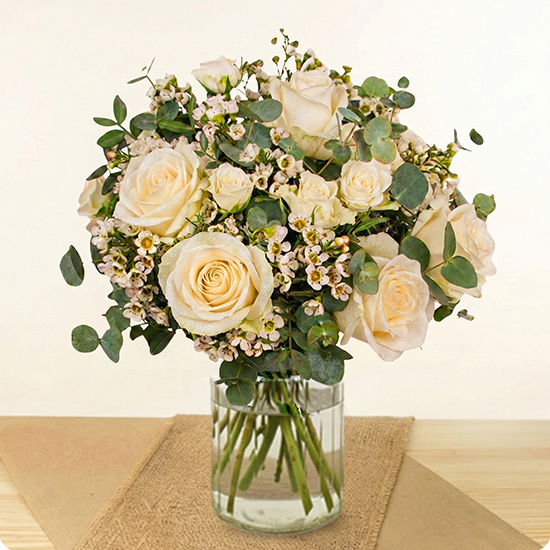 Bouquet blanc Coton - Livraison de fleurs