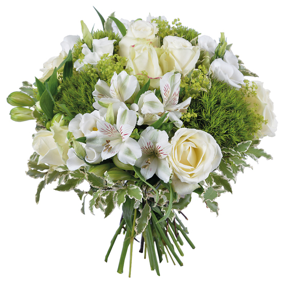 Bouquet blanc et vert Perle - Livraison de fleurs | 123Fleurs