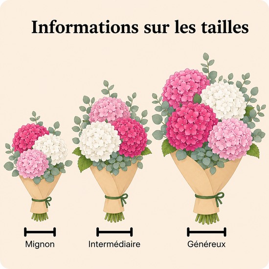 Bouquet Bonbon - Hortensias doux - Livraison avec 123fleurs