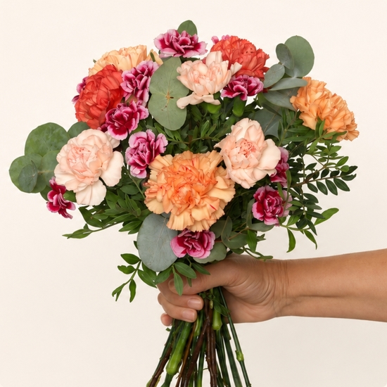 Bouquet Camaïeu d'œillets - 123fleurs - Livraison aujourd'hui