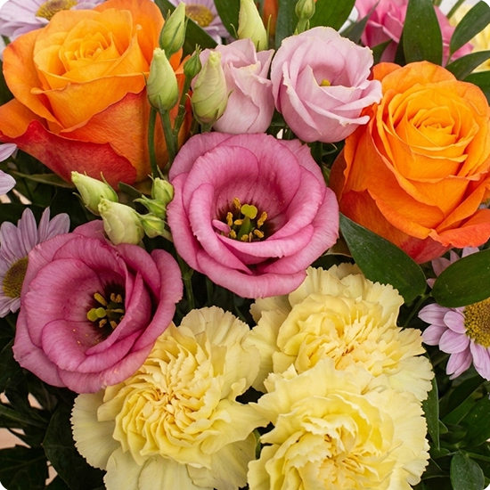 Bouquet de fleurs champêtre Coline avec de la rose