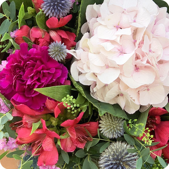 Bouquet avec hortensia champêtre Julie