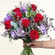 Bouquet de roses rouges et fleurs violettes Bouquet Cherry - 123fleurs