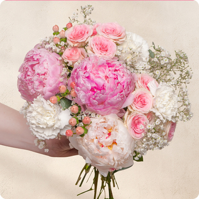 Bouquet Cœur de Pivoines - Livraison artisanale express avec 123fleurs