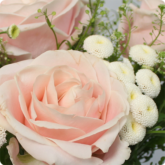 Bouquet avec de la rose rose - bouquet fraîcheur