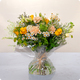 Bouquet Cœur d’Or - roses jaunes, œillets pêche et marguerites champêtres