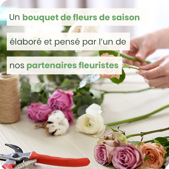 Bouquet de fleurs pastel Coup de coeur moment
