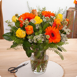 Bouquet de fleurs Dona avec du gerbera et de la rose