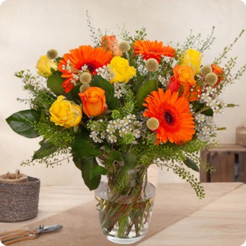 Bouquet de fleurs Dona avec du gerbera et de la rose