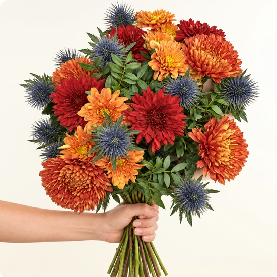 Bouquet de fleurs Mexico  avec des varétés de chrysanthèmes