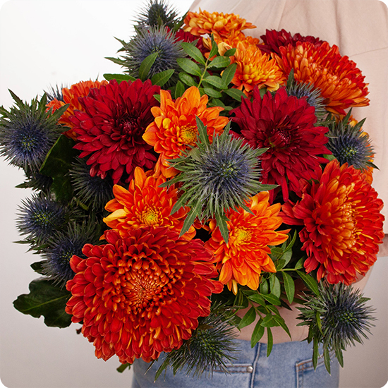 Bouquet de fleurs Mexico  avec des varétés de chrysanthèmes