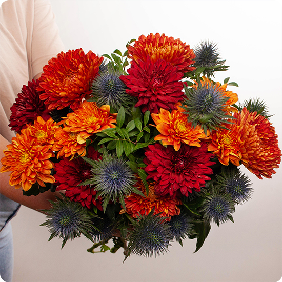 Bouquet de fleurs Mexico  avec des varétés de chrysanthèmes