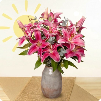 Élégance et raffinement avec un bouquet de lys roses