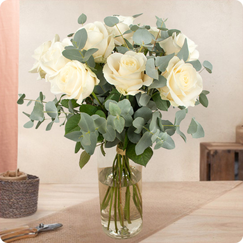 Bouquet de roses blanches