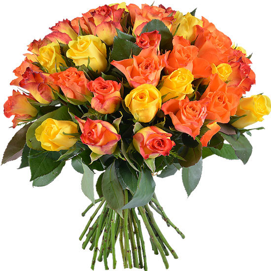 Offrez le Bouquet de roses Mandarine