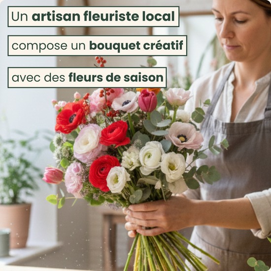 Bouquet de fleurs fraiches livrées aujourd'hui