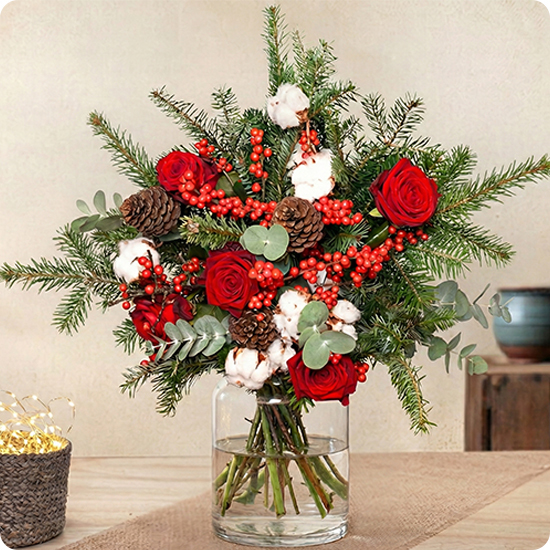 Bouquet Délices de Noël - Bouquet de fêtes chaleureux et naturel