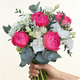 Bouquet rond de pivoines roses et roses fuchsia et blanches élégant 123fleurs