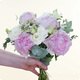 Bouquet rond de pivoines roses et roses fuchsia et blanches élégant 123fleurs