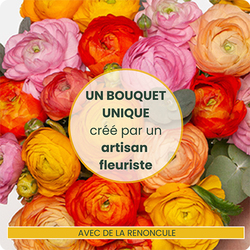 Bouquet du fleuriste avec de la renoncule - bouquet coloré