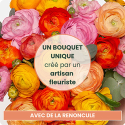 Bouquet du fleuriste avec de la renoncule - bouquet coloré