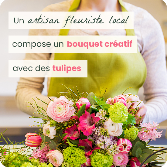 Bouquet du fleuriste avec de la tulipe