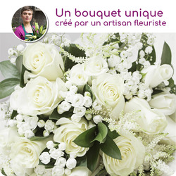 Bouquet du fleuriste pour un deuil - blanc