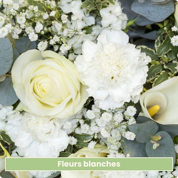 Bouquet du fleuriste blanc deuil