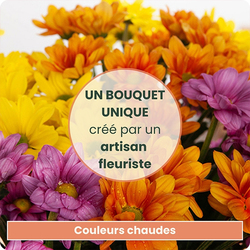 Bouquet du fleuriste pour deuil coloré