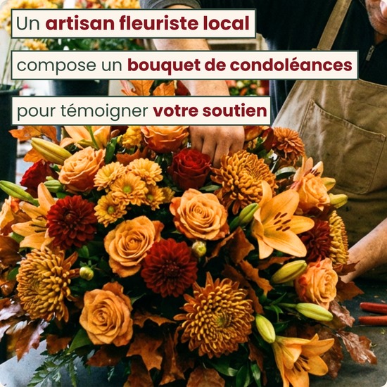 Bouquet du fleuriste pour deuil coloré
