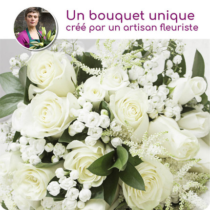 Bouquet du fleuriste deuil blanc