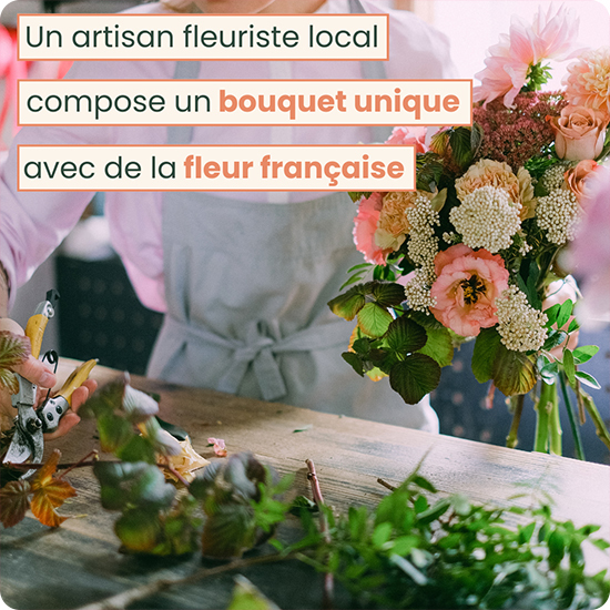 Bouquet du fleuriste avec de la Fleur Française