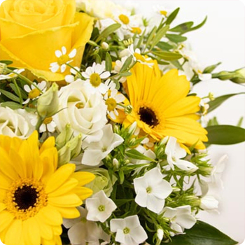 Bouquet du fleuriste jaune et blanc