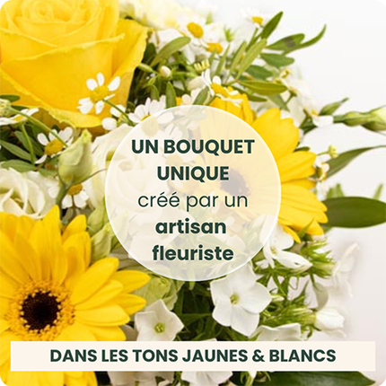 Bouquet du fleuriste jaune et blanc