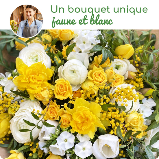 Bouquet du fleuriste jaune et blanc - Livraison de fleurs | 123Fleurs