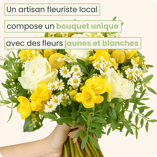 Bouquet du fleuriste jaune et blanc