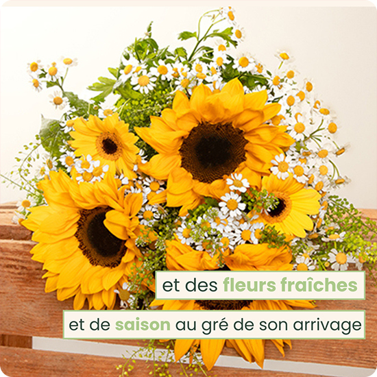 Bouquet du fleuriste jaune et blanc