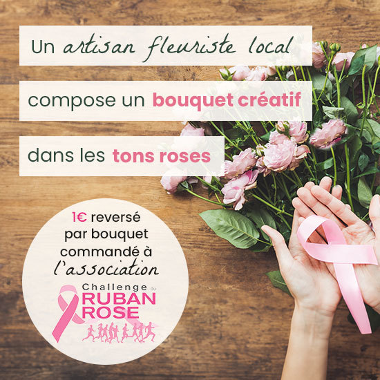 Bouquet du fleuriste tons roses - spécial Octobre Rose