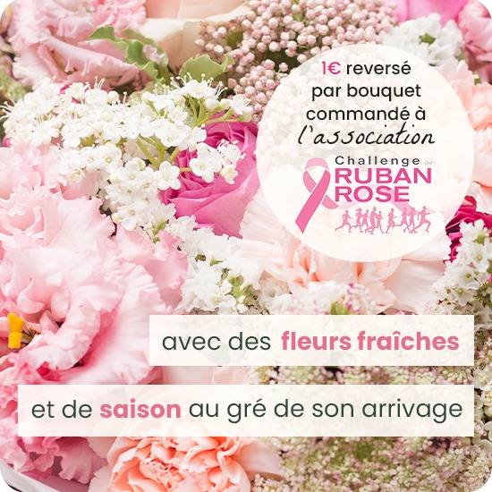 Bouquet du fleuriste tons roses - spécial Octobre Rose
